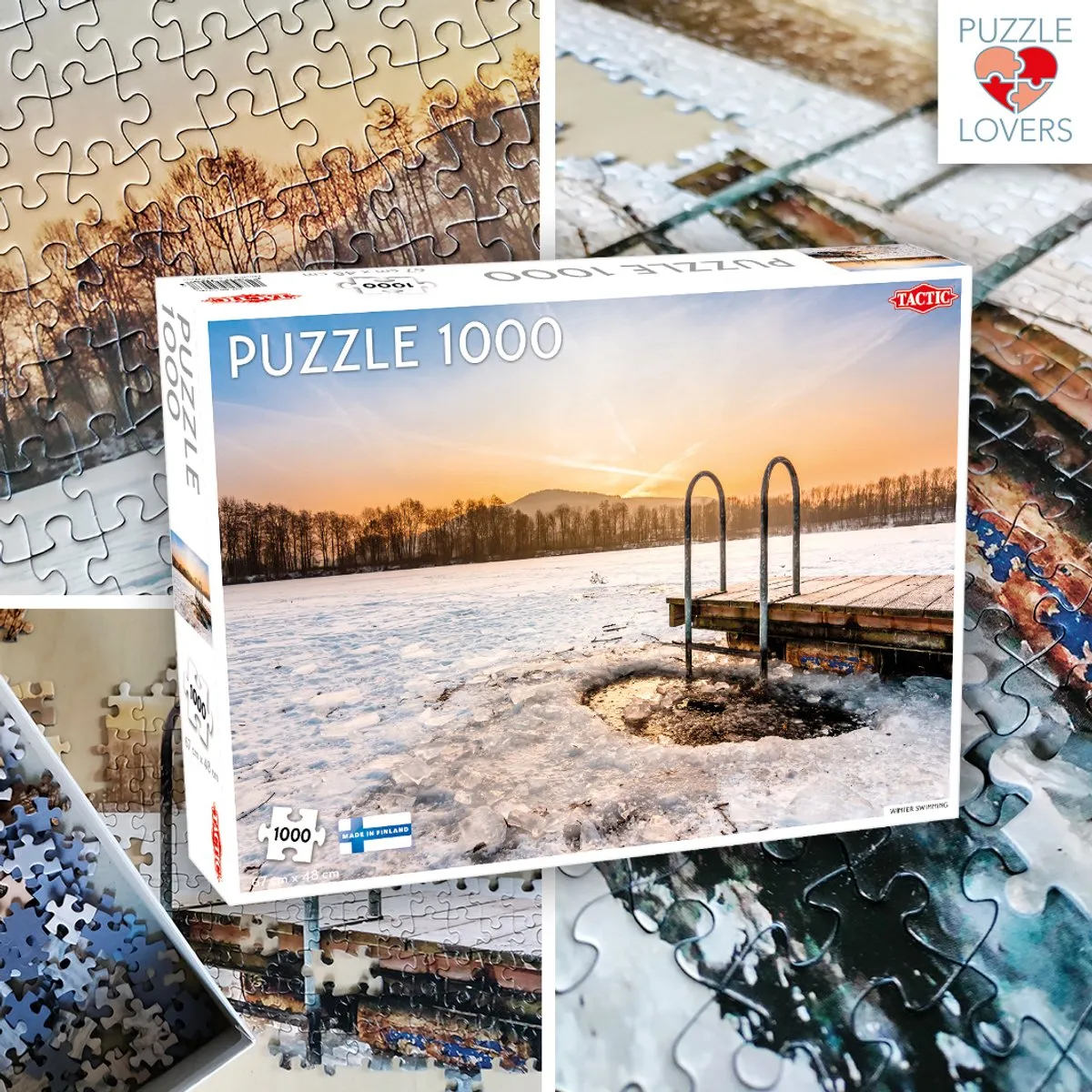 Tactic Winter Swimming Puzzel 1000 Stuks - Scandinavisch Ontwerp