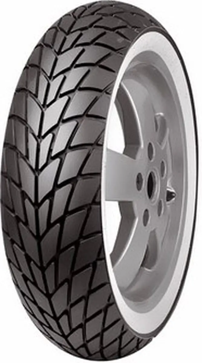 Pneu à flanc blanc 130/70-12 Mitas MC-20 MONSUM TL 62P pour moto scooter 573176