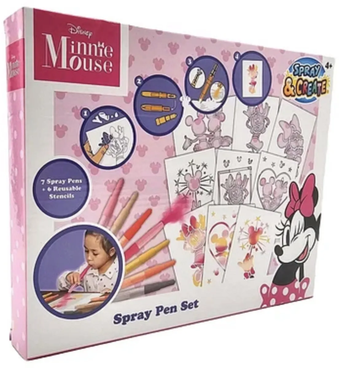 Disney Minnie Mouse Spraypennen Set - 7 Stuks