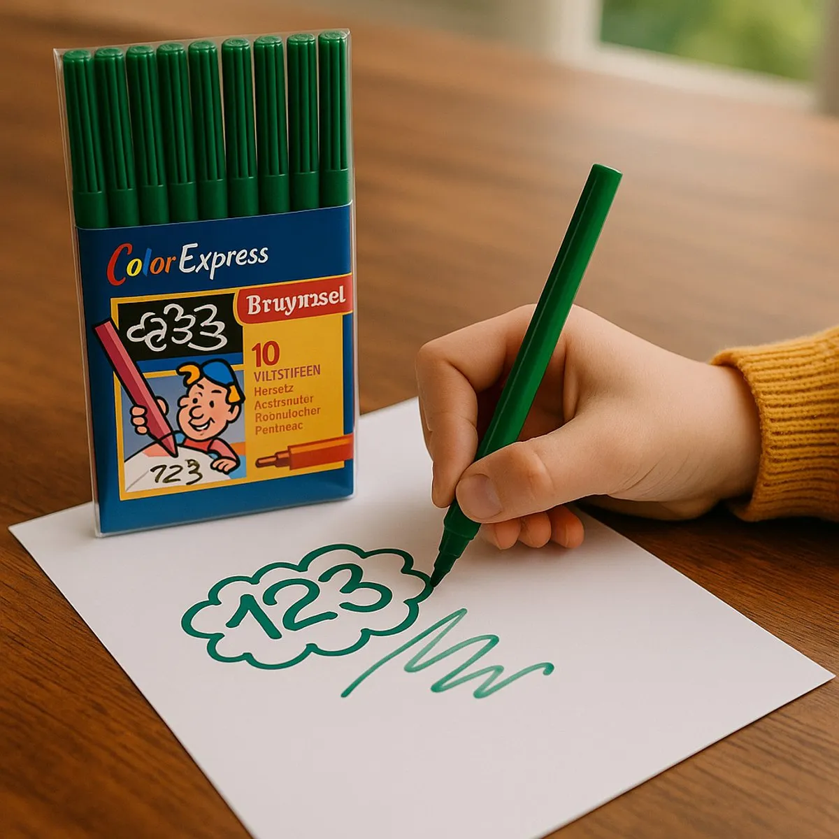BRUYNZEEL Dikke Viltstiften Groen - Set van 10