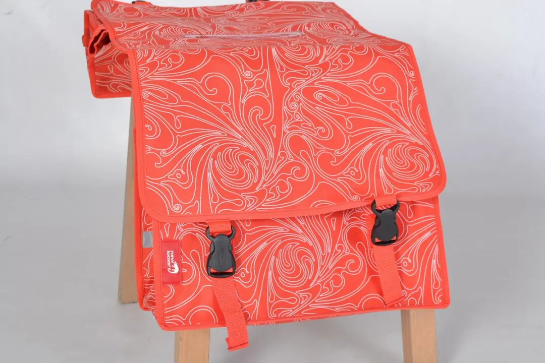 New Looxs dubbele fietstas rood motief