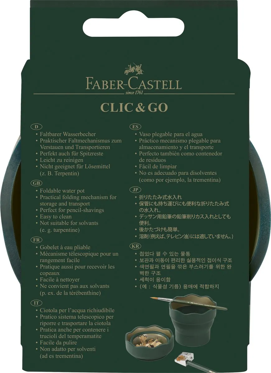 Faber-Castell Clic & Go Watercup 50ml - Donkergroen