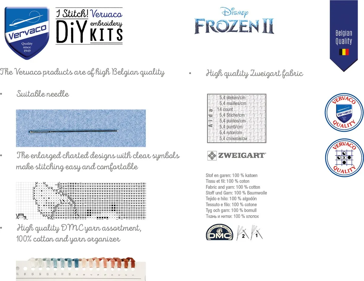 Disney Frozen 2 Anna Borduurpakket PN-0182640 - Wit