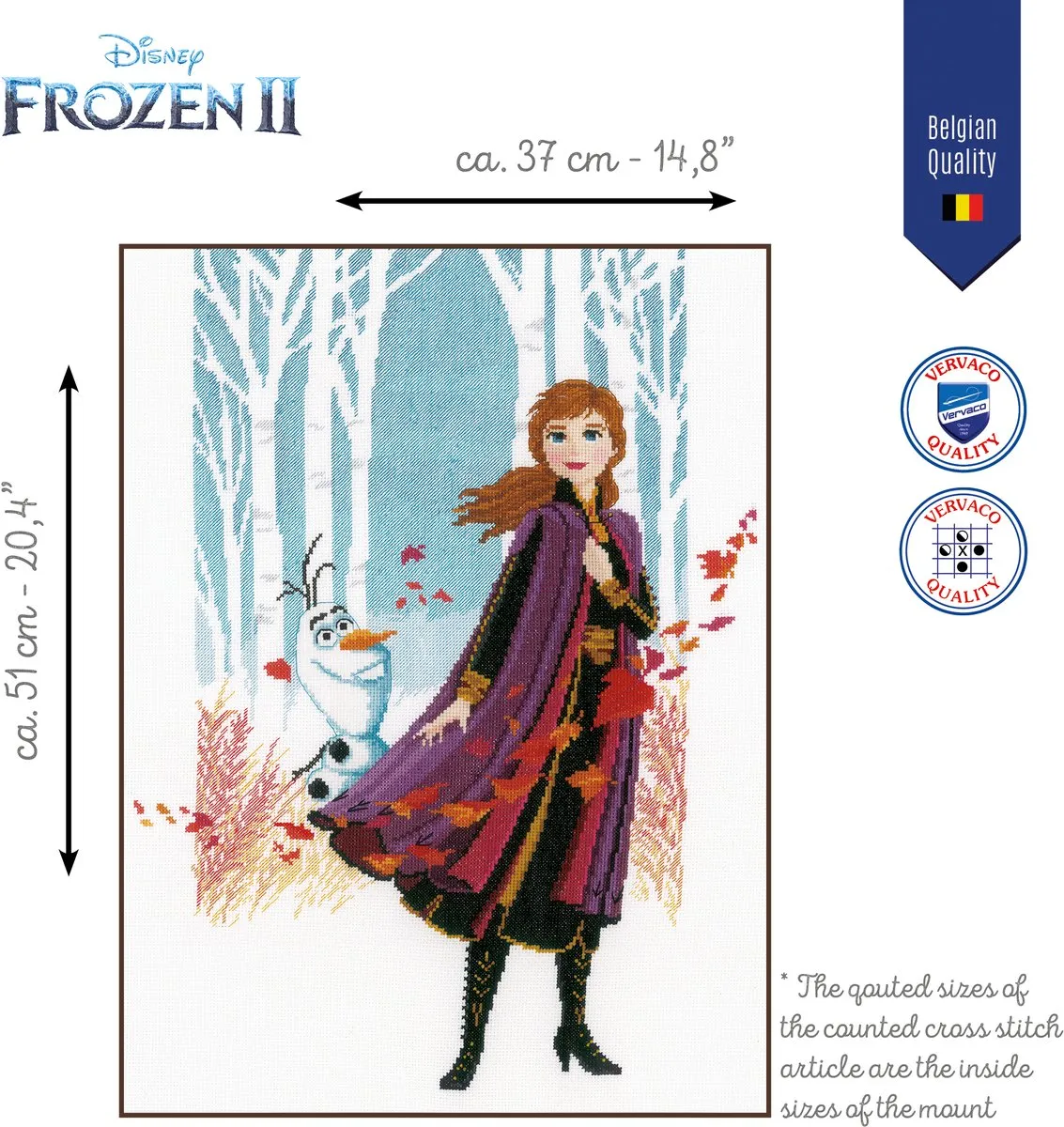 Disney Frozen 2 Anna Borduurpakket PN-0182640 - Wit