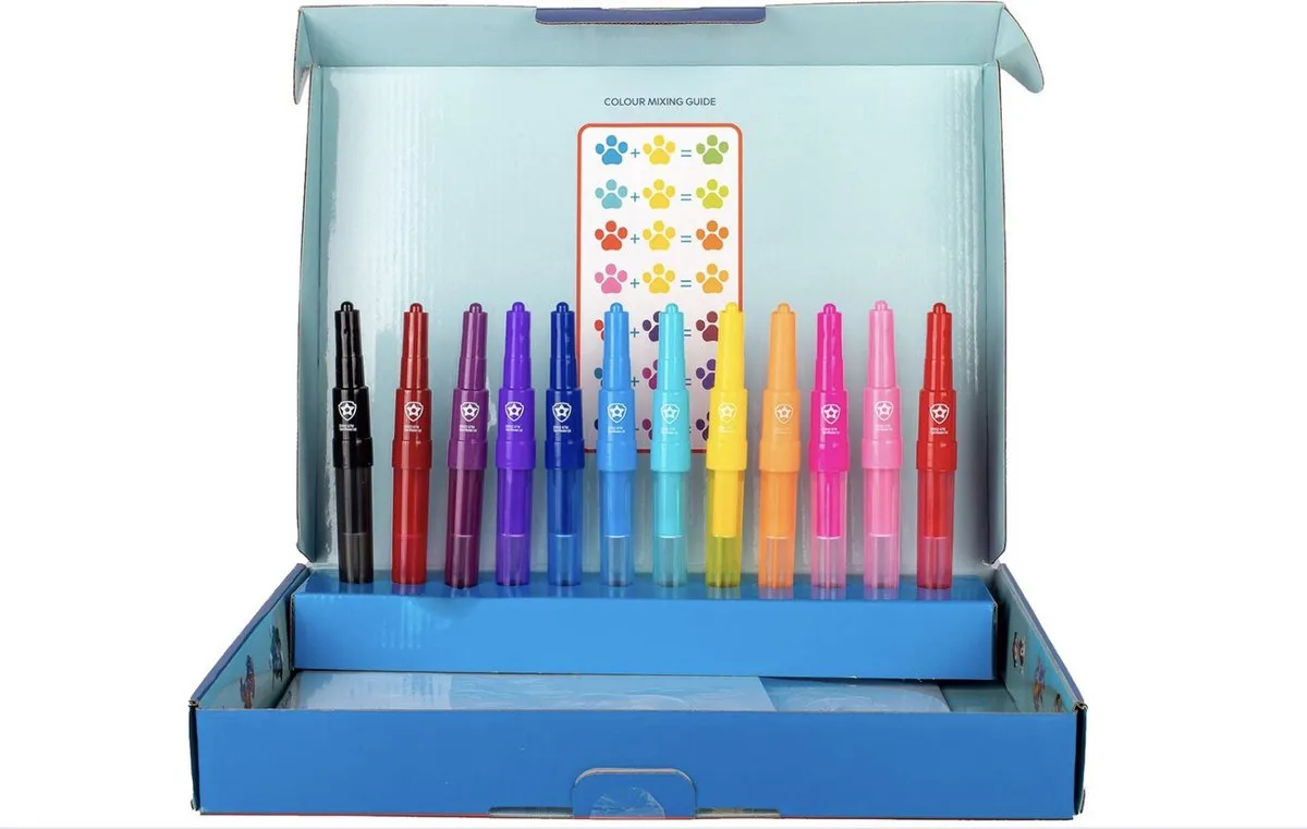 Disney Paw Patrol Spraypennen Deluxe Set - 12 Stuks