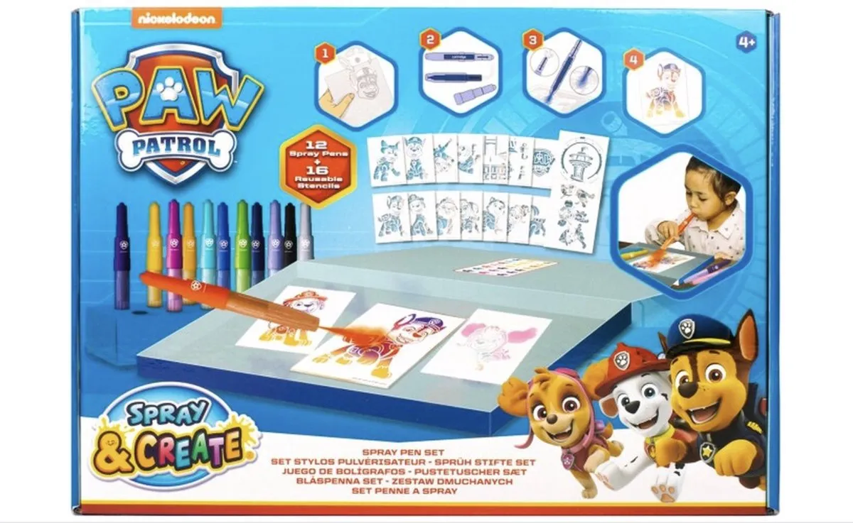 Disney Paw Patrol Spraypennen Deluxe Set - 12 Stuks