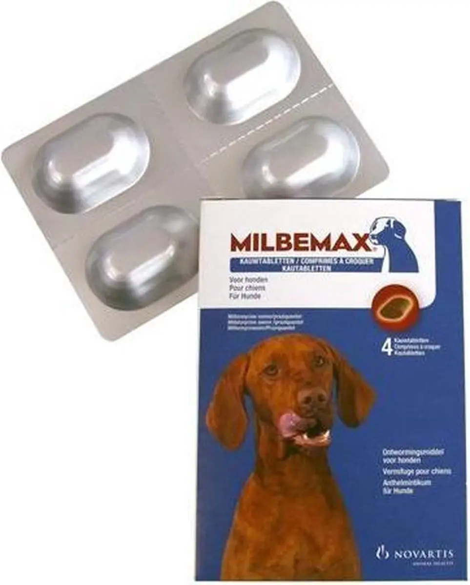 Milbemax Kauwtablet Hond vanaf 5kg - 4 Stuks