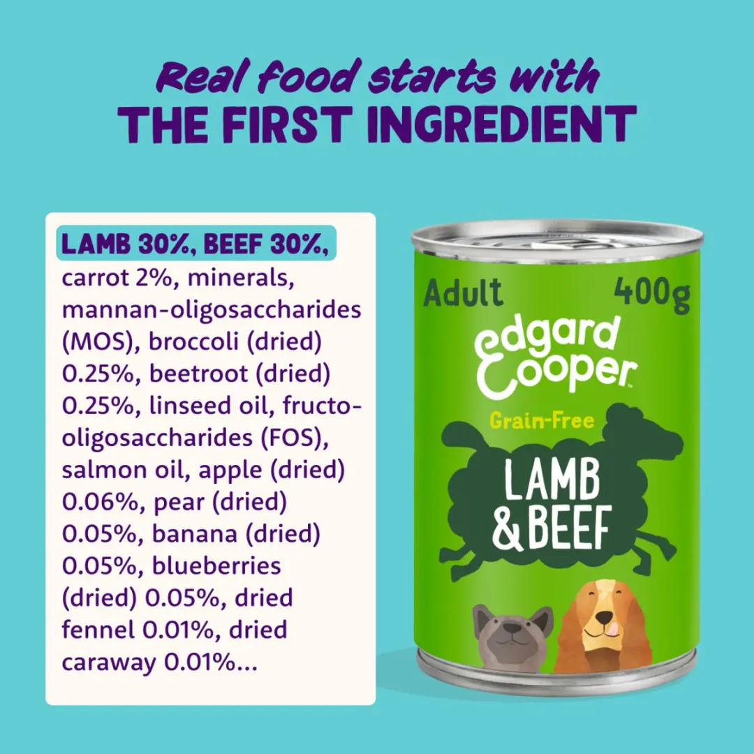 Edgard & Cooper Blik Hondenvoer Lam - Rund 400g - 6 Stuks