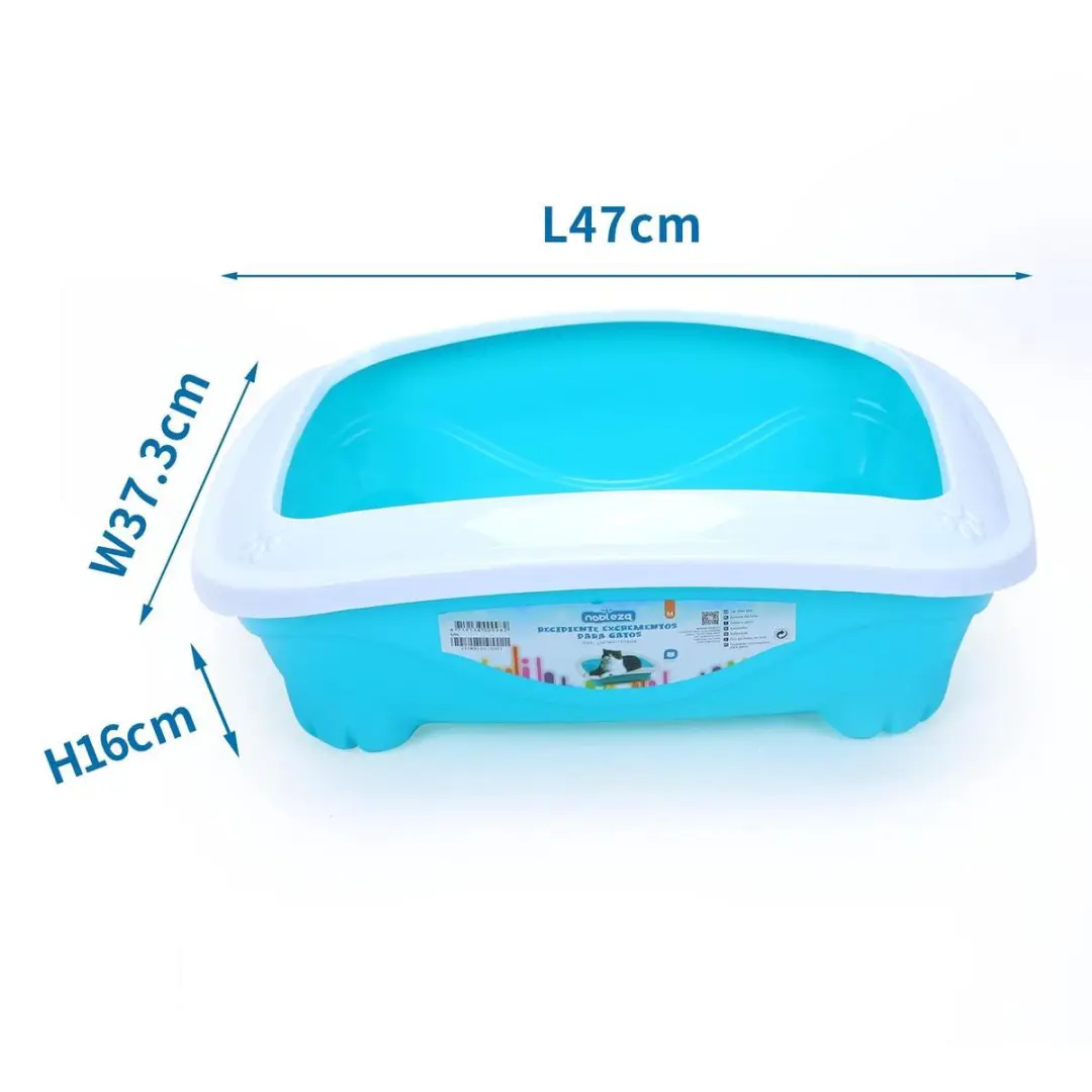 Nobleza Kattenbak Open M 47x37cm - Lage Instap - Blauw
