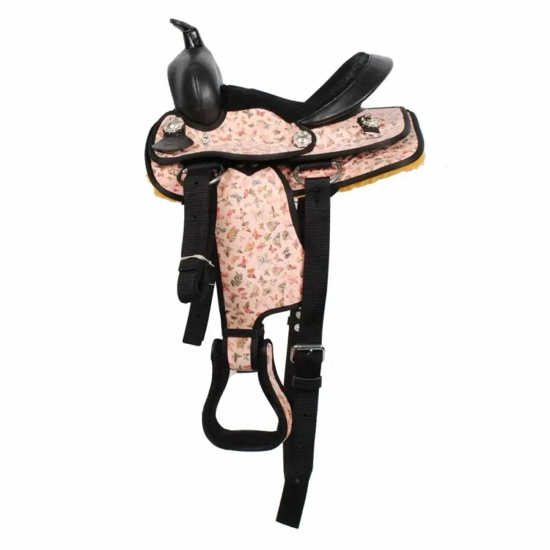 Pagony Westernzadel Buffaloo 10cm - Roze Kunstleer