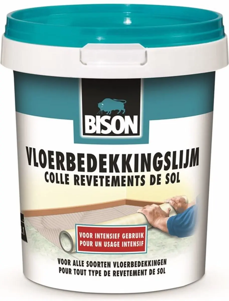 Bison Vloerbedekkingslijm Emmer 4 kg, kant & klare lijm, permanent verlijmen, vl