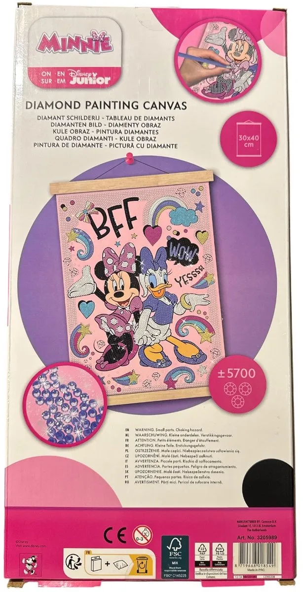 Disney Minnie Mouse Diamond Painting Set 30x40cm - 5700+ Steentjes - Roze