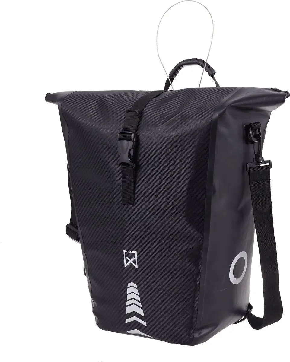Willex Enkele Fietstas Carbon Look 25L - Zwart - afbeelding 2 van 6
