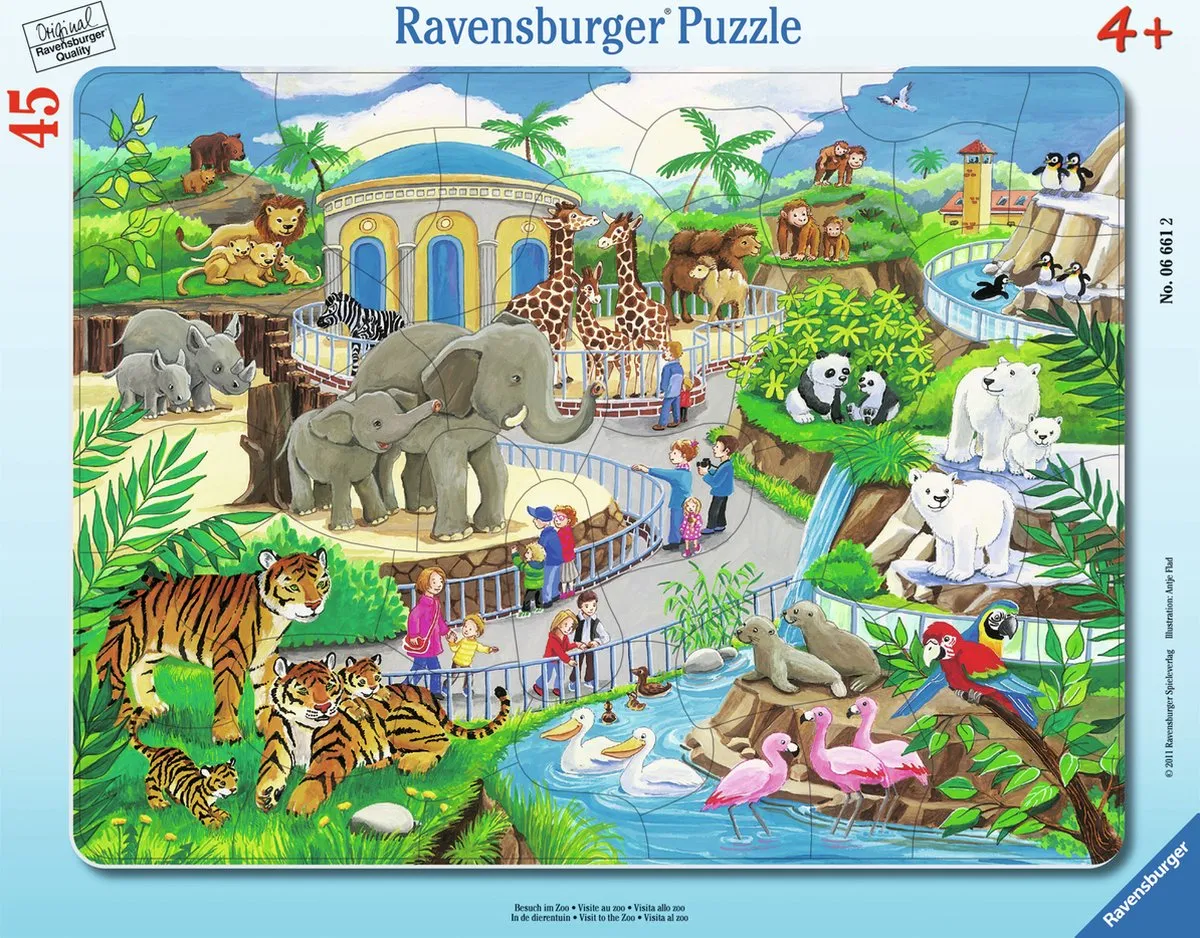 Ravensburger Zoo Bezoek Puzzel 45 Stuks - Multicolor