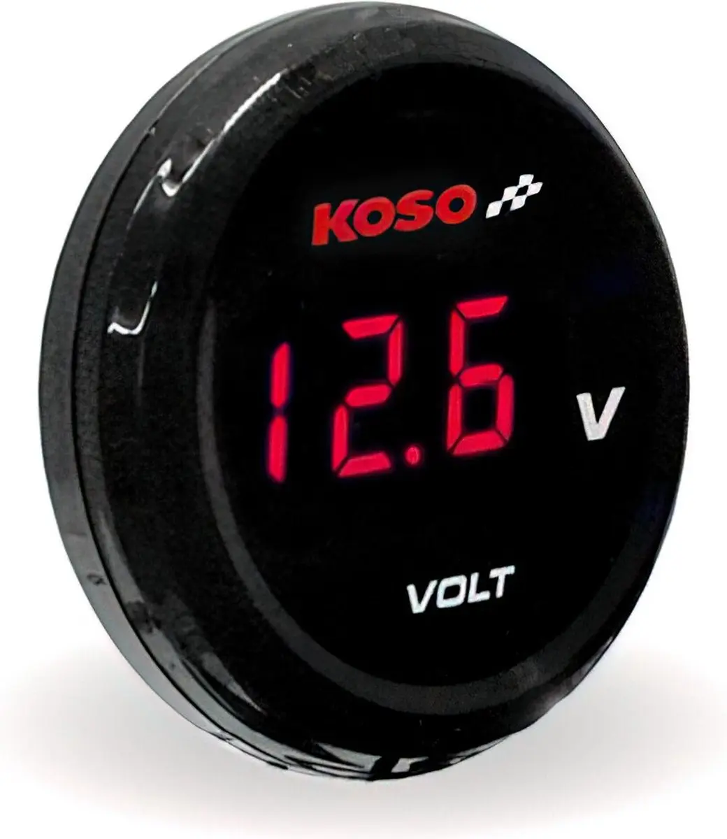 Voltmeter Koso i-Gear 7-19,9 Volt rood