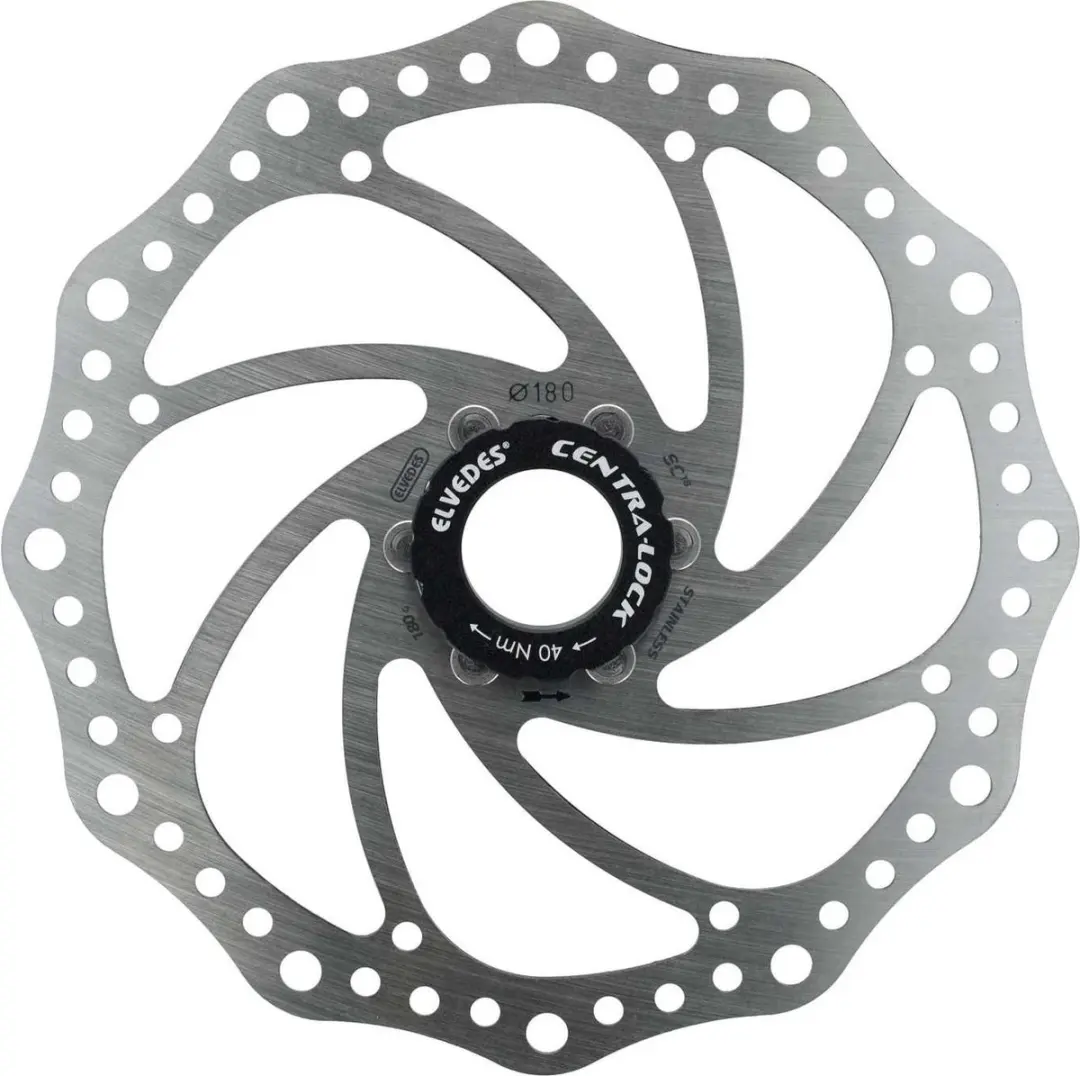 Elvedes SC14 RVS Fiets Remschijf 180mm - Center Lock - Grijs - afbeelding 2 van 3