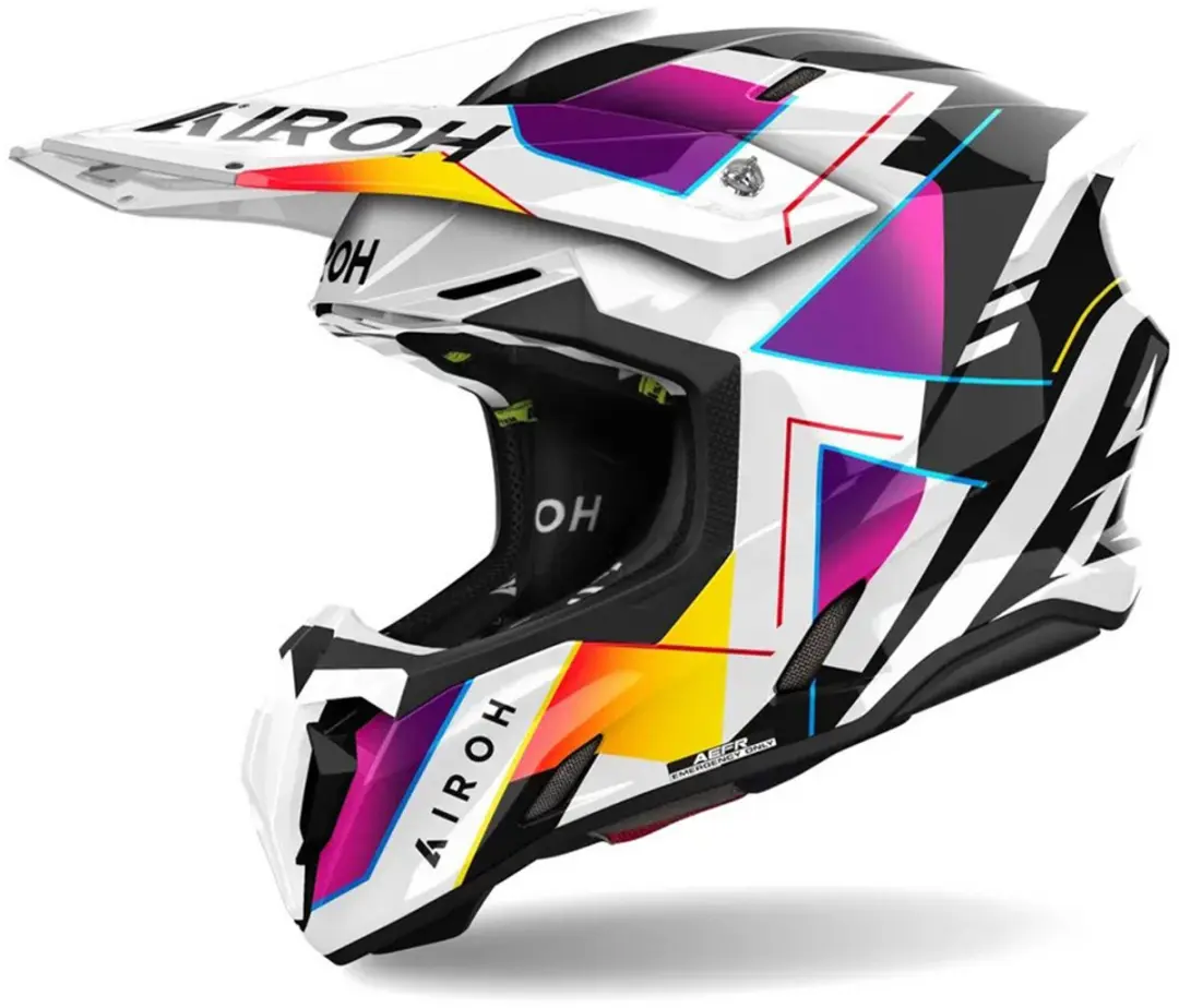Airoh Twist 3 Rainbow Wit Paars Offroad Helm