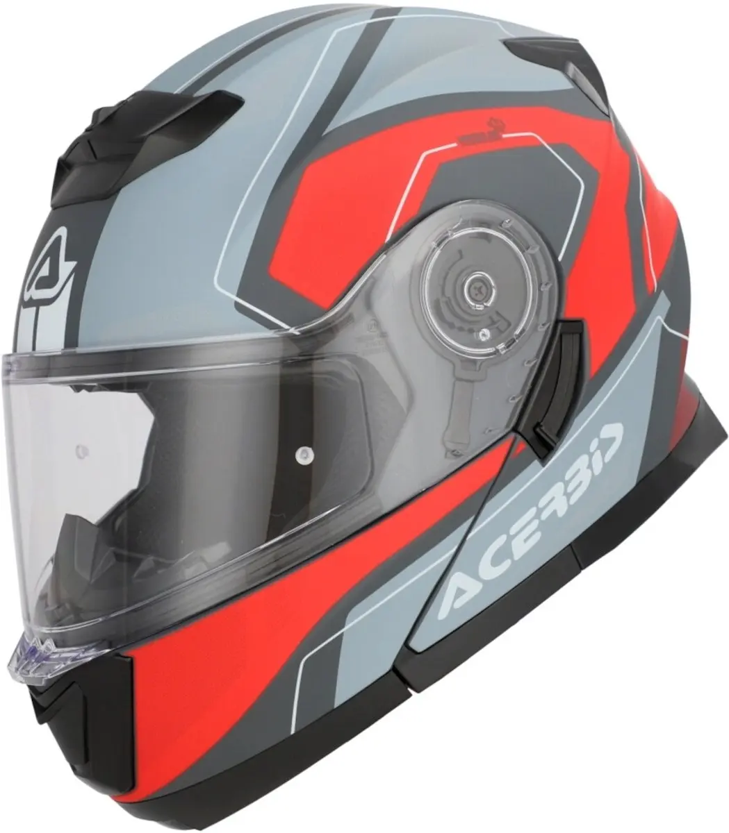 Acerbis Serel Graphic Grijs Mat Rood Systeemhelm