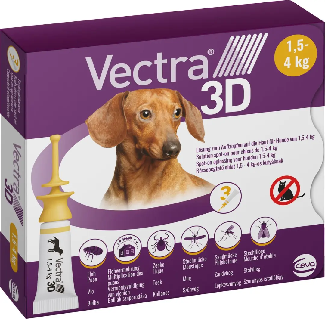 Vectra 3D Hond Anti Teken- en Vlooiendruppels 0.8ml
