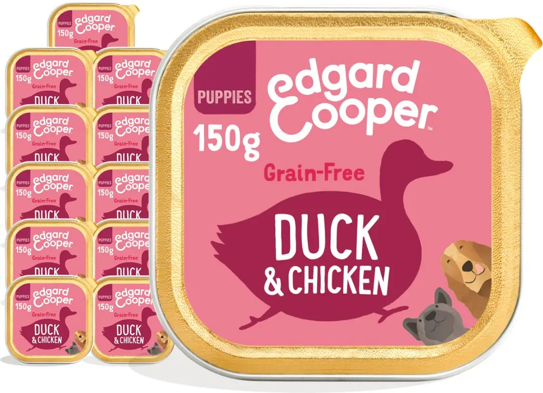 Edgard & Cooper Kuipje Puppy Natvoer Eend & Kip