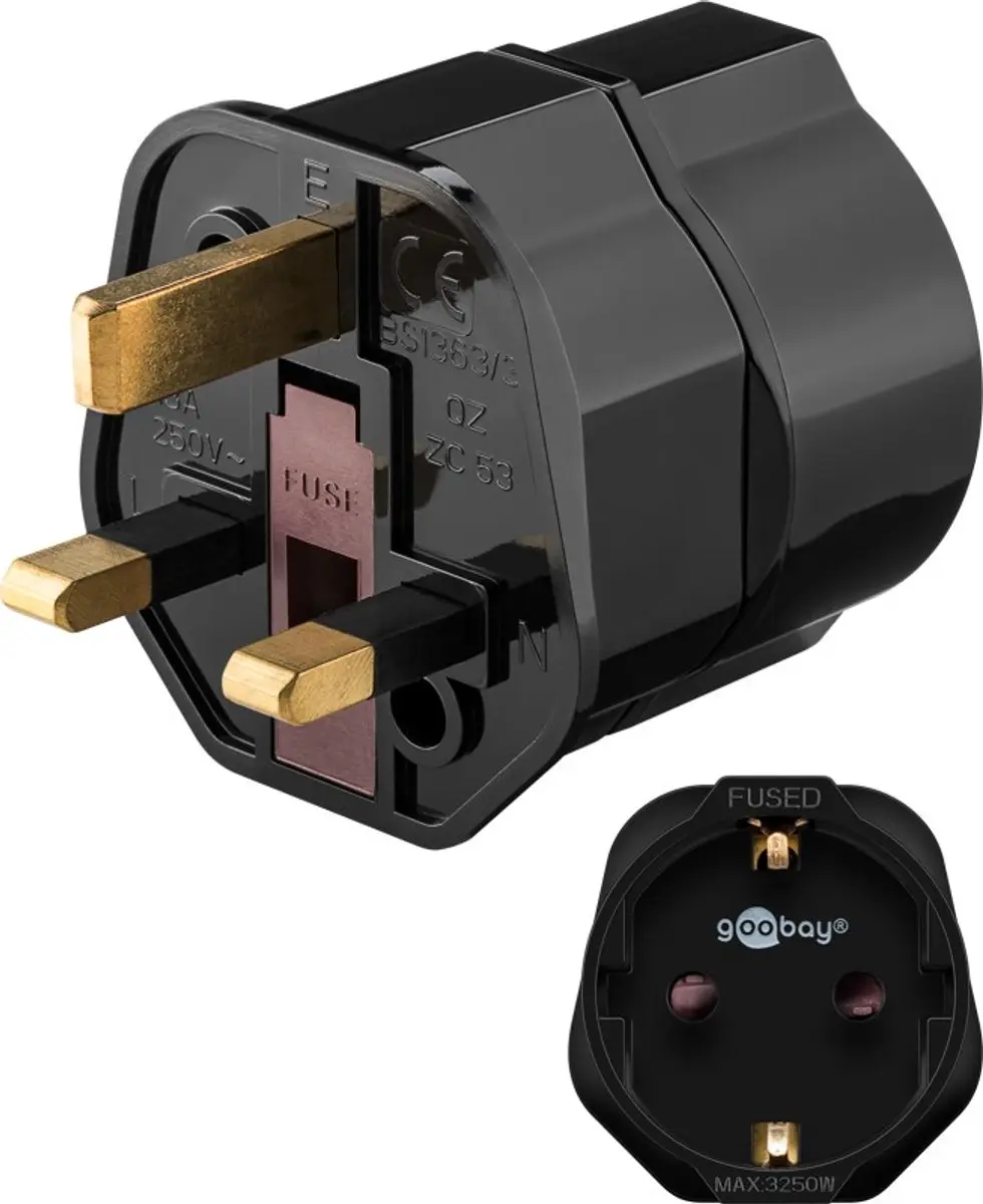 Goobay Reisadapter Europa naar UK Type F-G