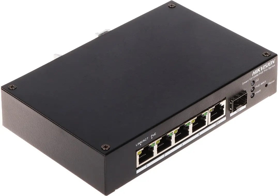 Hikvision DS-3T1306P-SI/HS Netwerkswitch - 5 Poorten - PoE 60W - Zwart