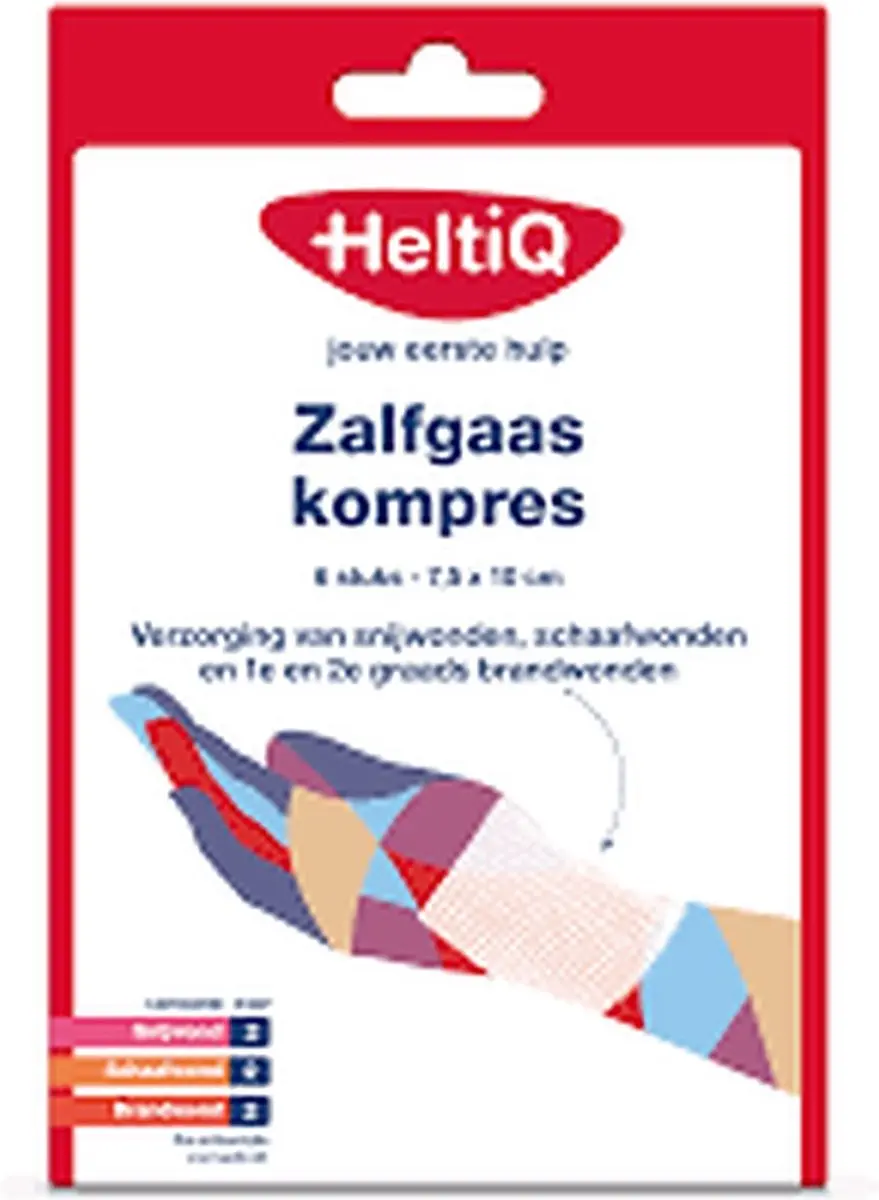 HeltiQ Zalfgaaskompres 10cmx7.5