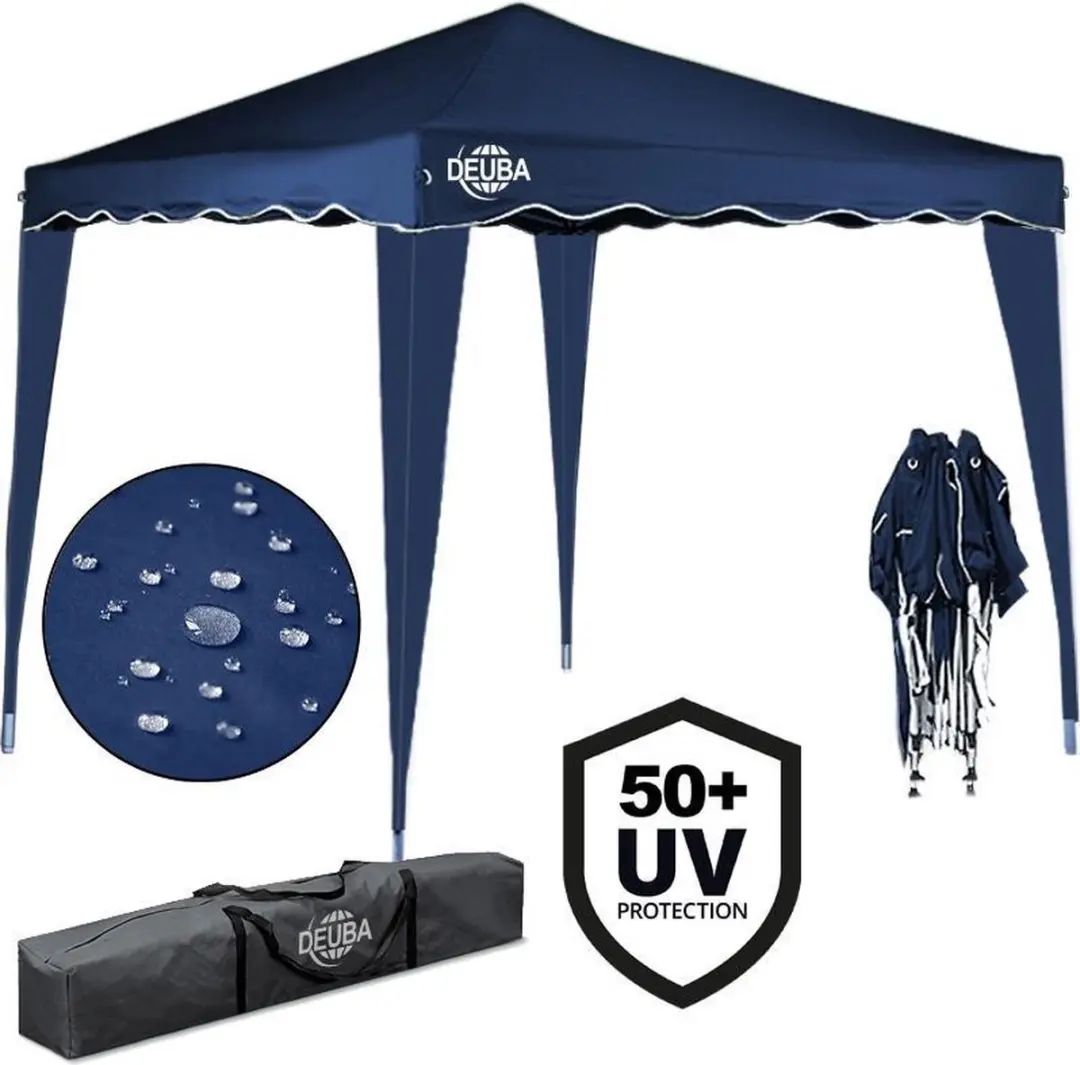 Deuba Inklapbare Partytent Blauw - 2 Zijkanten - afbeelding 3 van 6