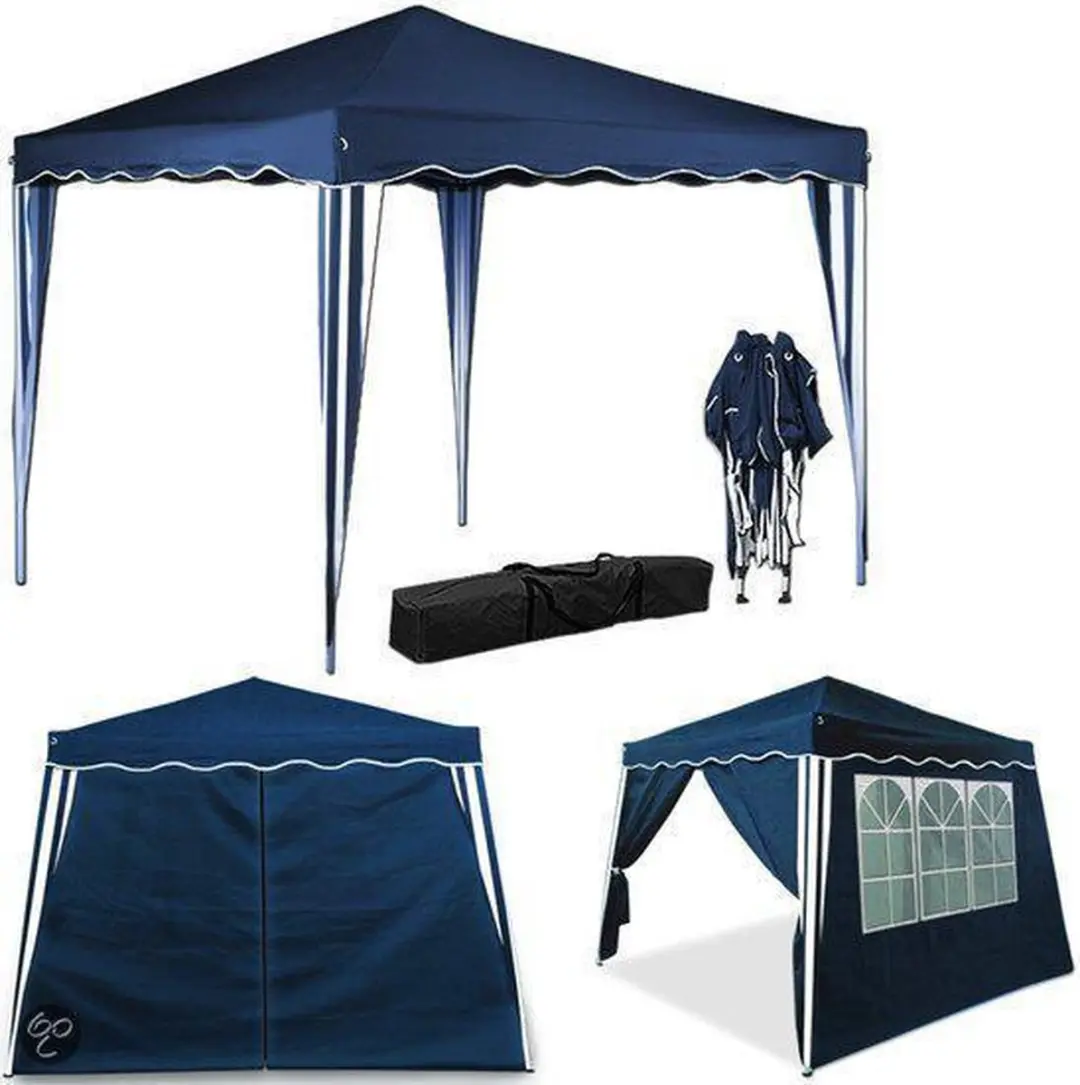 Deuba Inklapbare Partytent Blauw - 2 Zijkanten - afbeelding 6 van 6