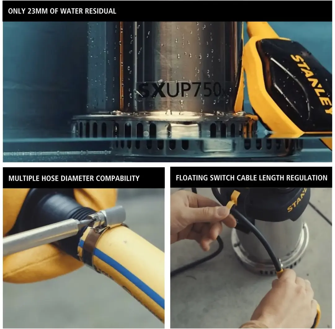 Stanley Dompelpomp RVS 750W - 11.000 l/u - afbeelding 3 van 6