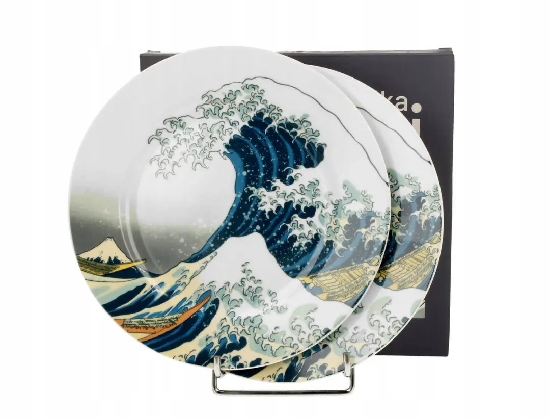 Duo The Great Wave Theeservies 2 stuks, Hokusai Design
