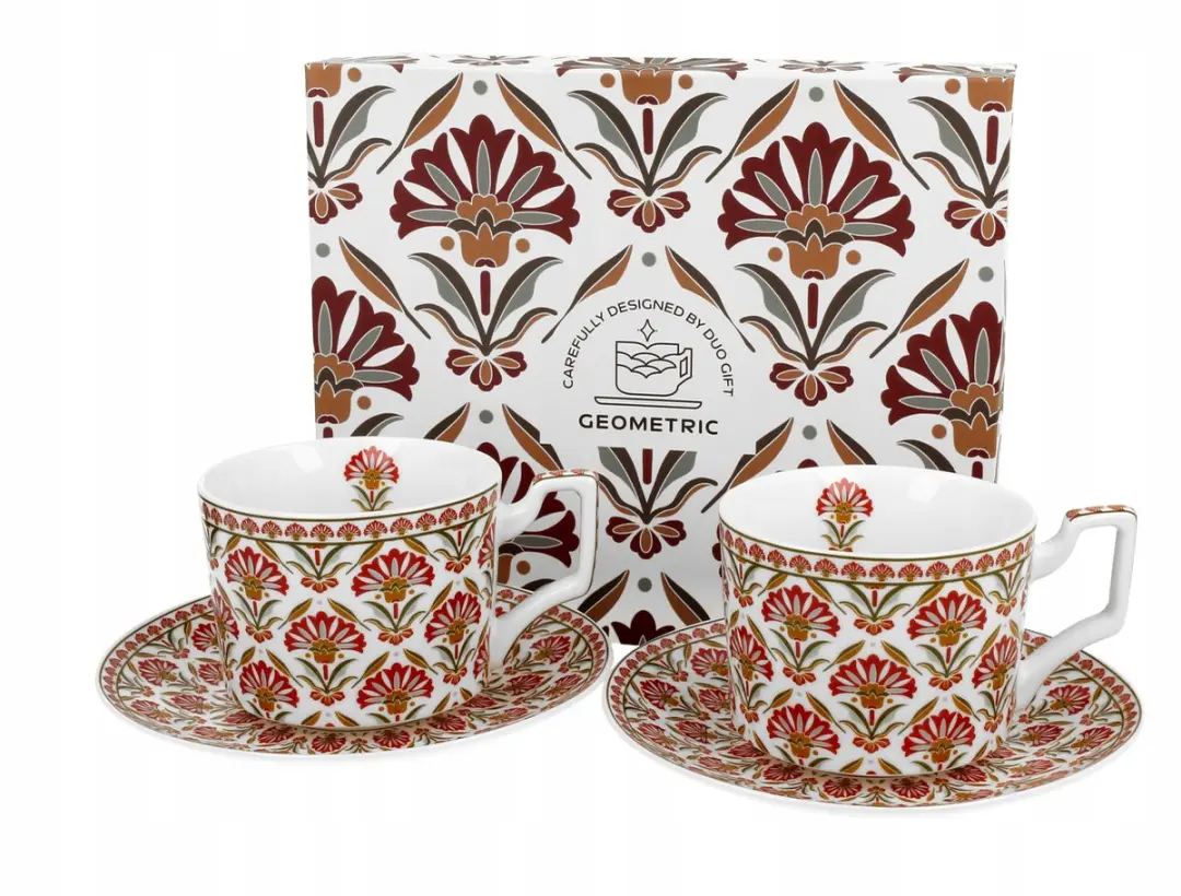 Carnatio Porseleinen Koffiekopjes met Schotels (2 stuks)