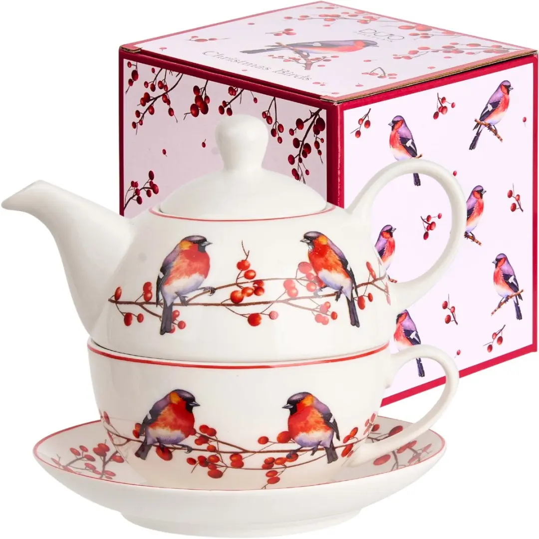 Tea for One Set Kerstvogels