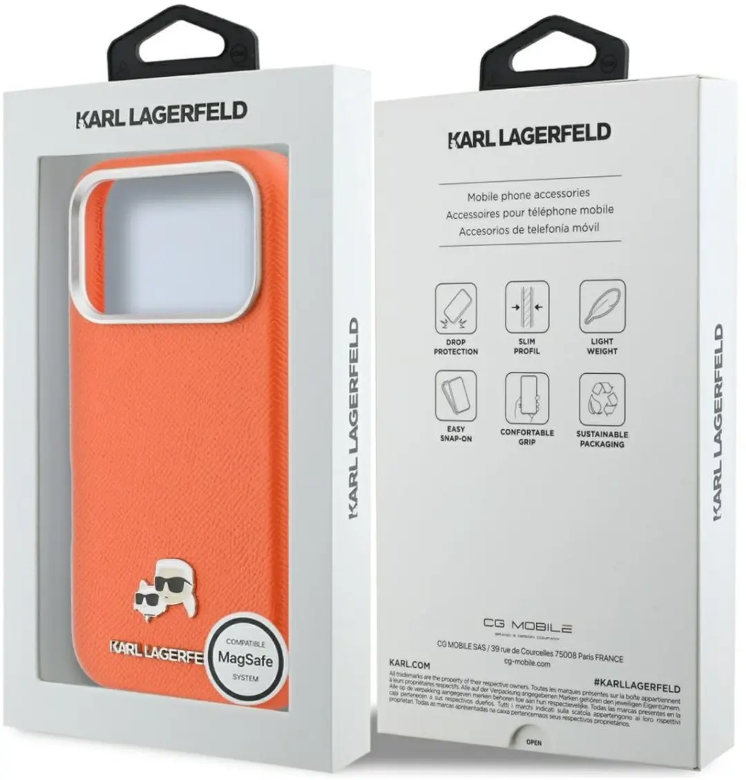 Karl Lagerfeld Hoesje Karl & Choupette Saffiano iPhone 17 Pro Max - Transparent