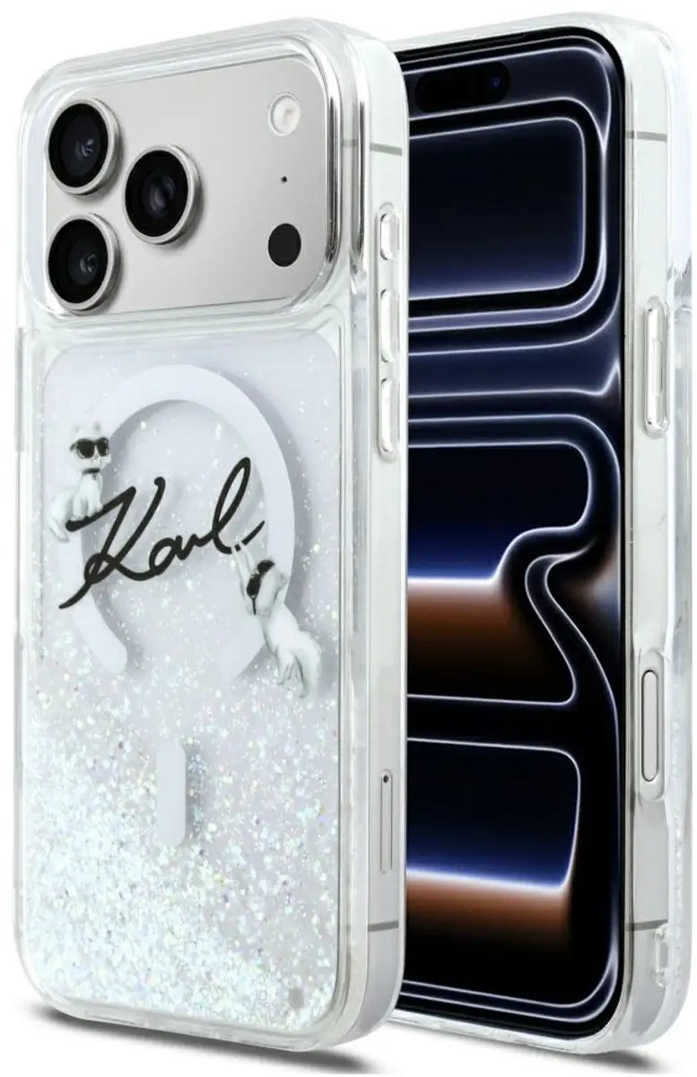 Karl Lagerfeld Vloeibare Glitterhoes iPhone 17 Pro Max