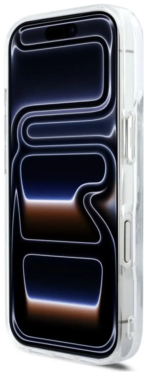 Karl Lagerfeld Hoesje iPhone 17 Pro - Transparent - Vloeibare Glitter