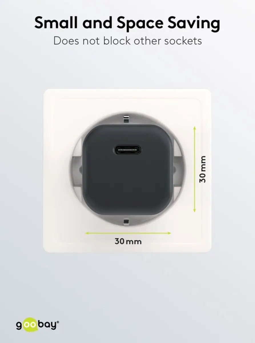 Goobay 59715 USB-C PD GaN Snellader 30W - Zwart - afbeelding 4 van 6