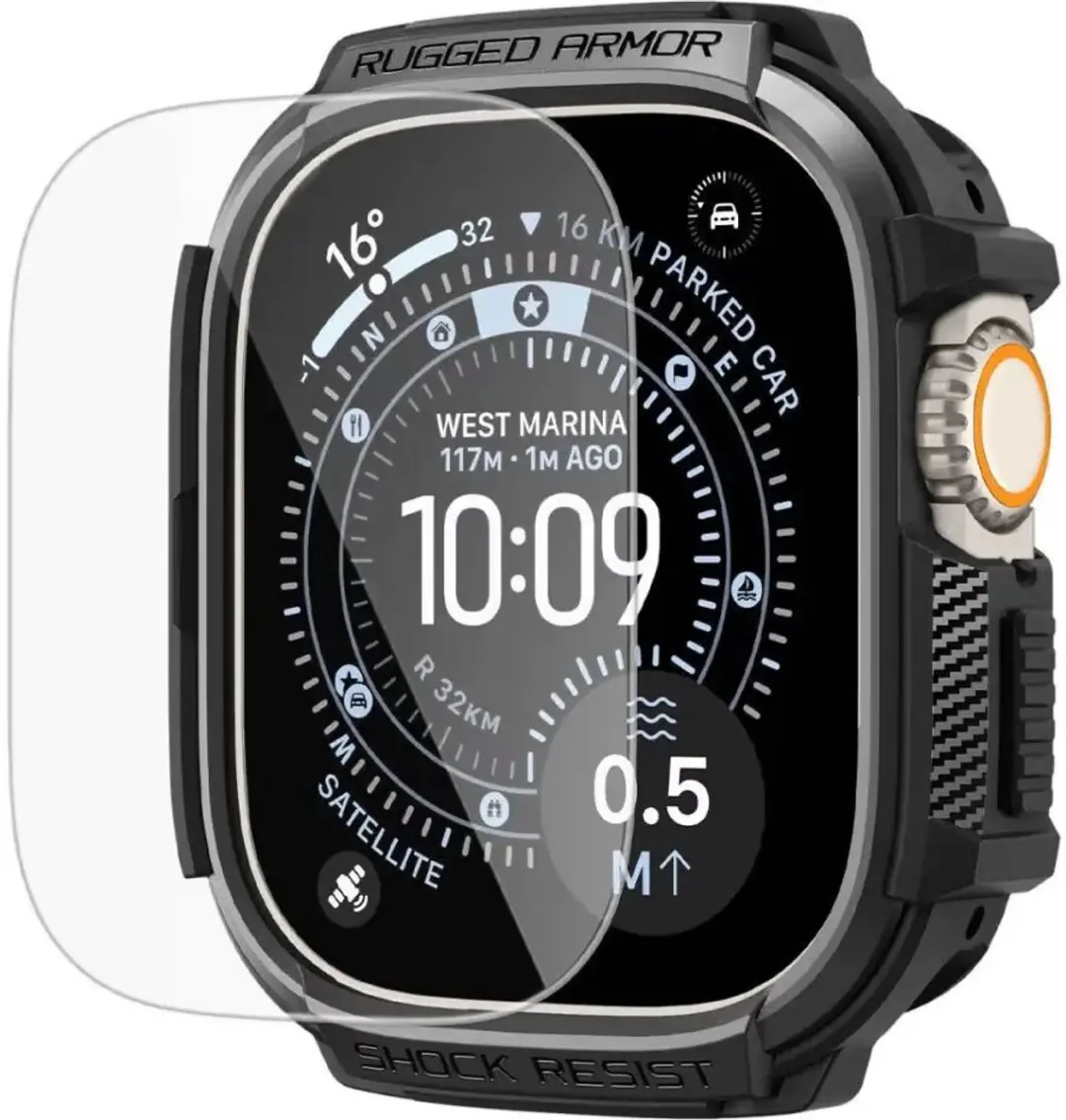 Spigen Rugged Armor Hoesje ACS11414 - Apple Watch Ultra 3/2/1 Zwart