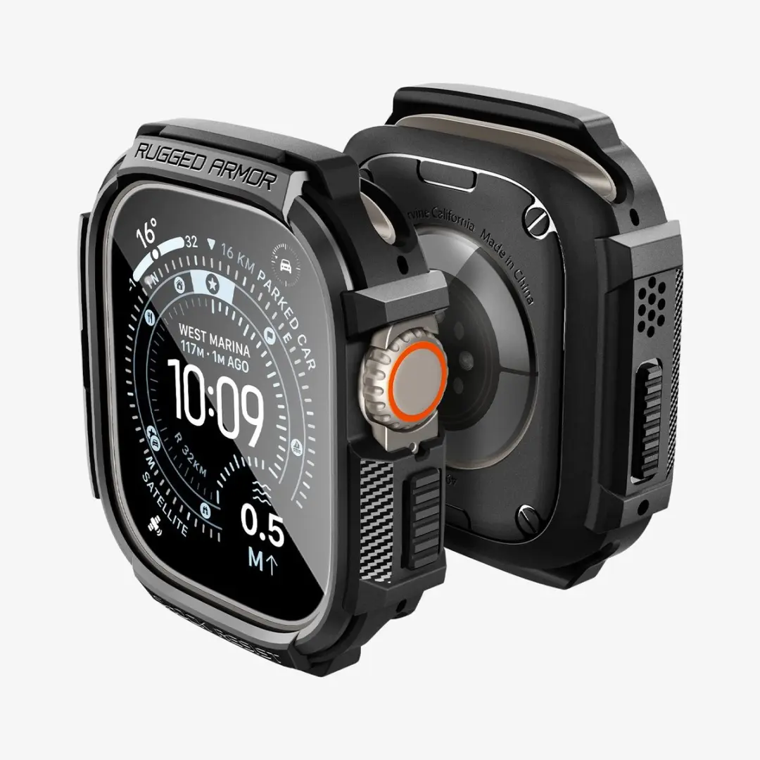 Spigen Rugged Armor Hoesje ACS11414 - Apple Watch Ultra 3/2/1 Zwart