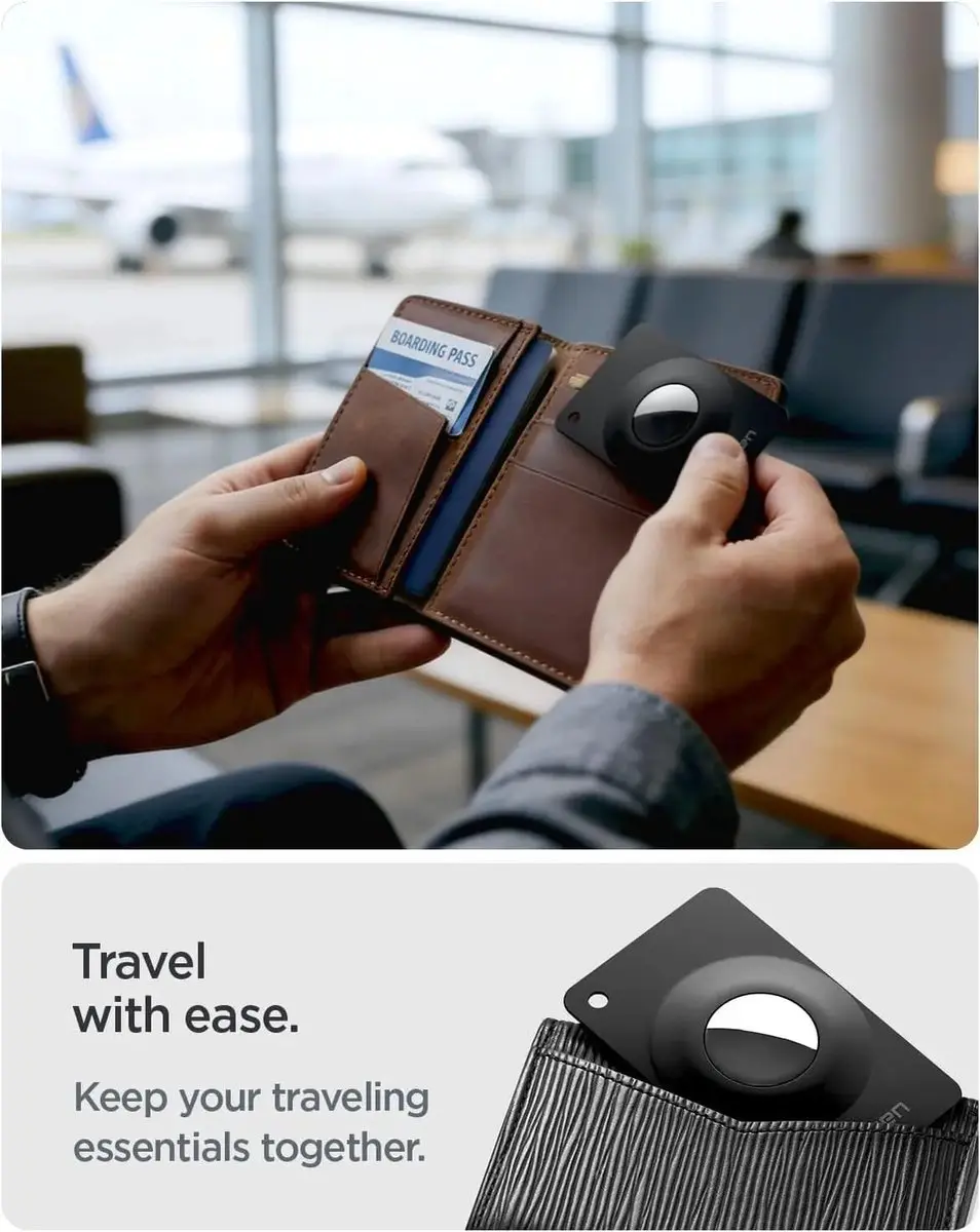 Spigen Air Fit 2 AirTag Hoesje - Creditcardformaat - Zwart - afbeelding 6 van 6