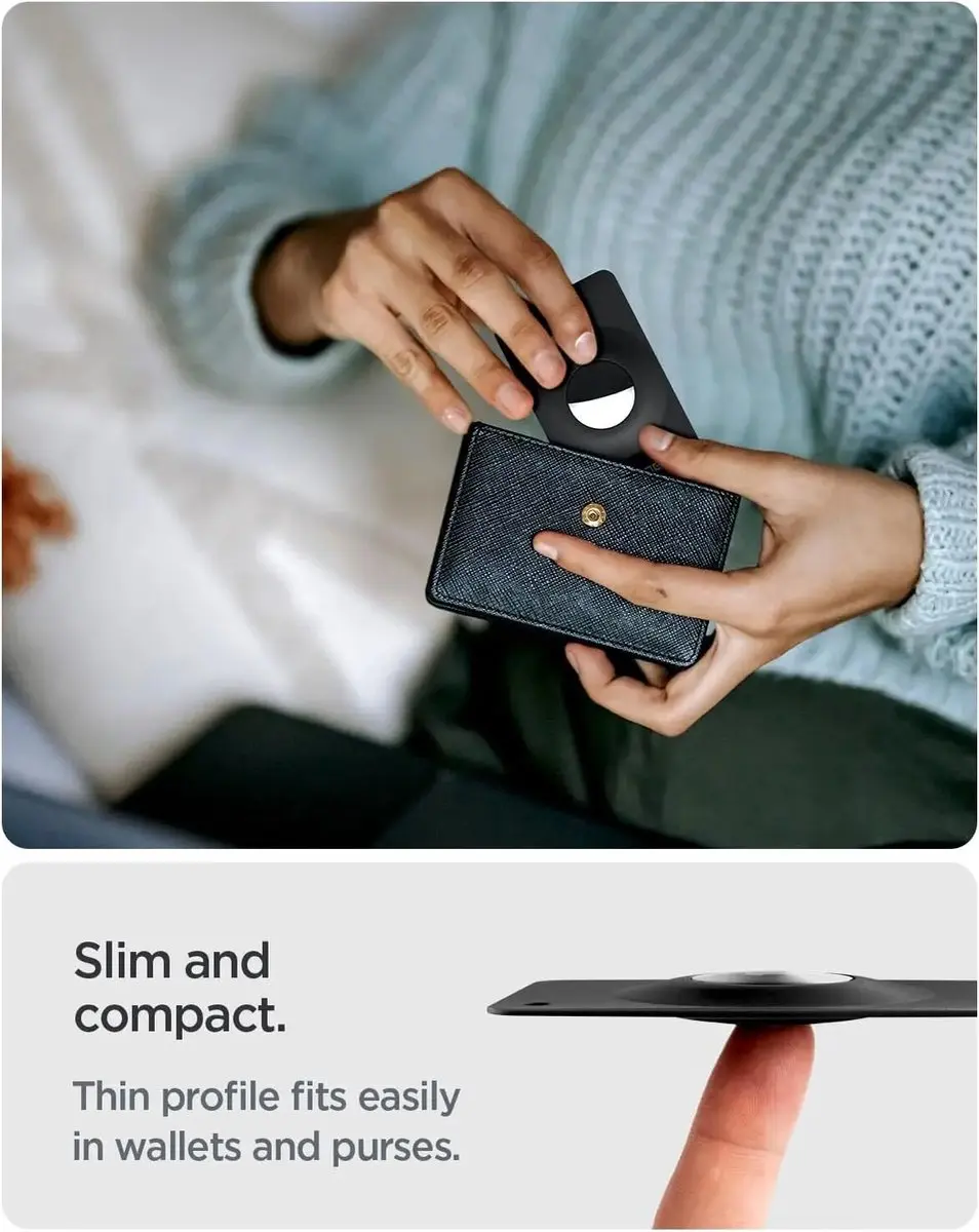 Spigen Air Fit 2 AirTag Hoesje - Creditcardformaat - Zwart - afbeelding 3 van 6