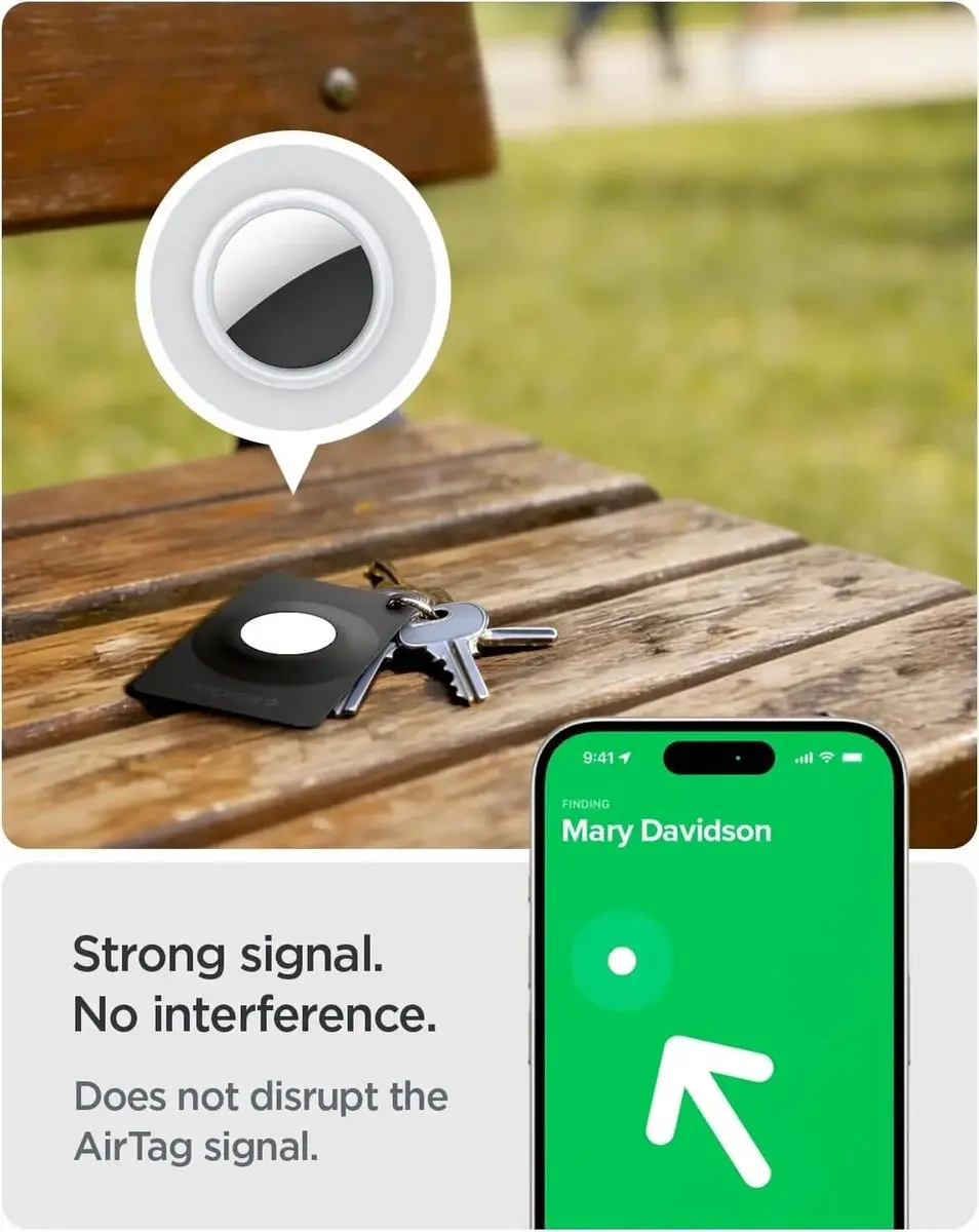 Spigen Air Fit 2 AirTag Hoesje - Creditcardformaat - Zwart - afbeelding 2 van 6