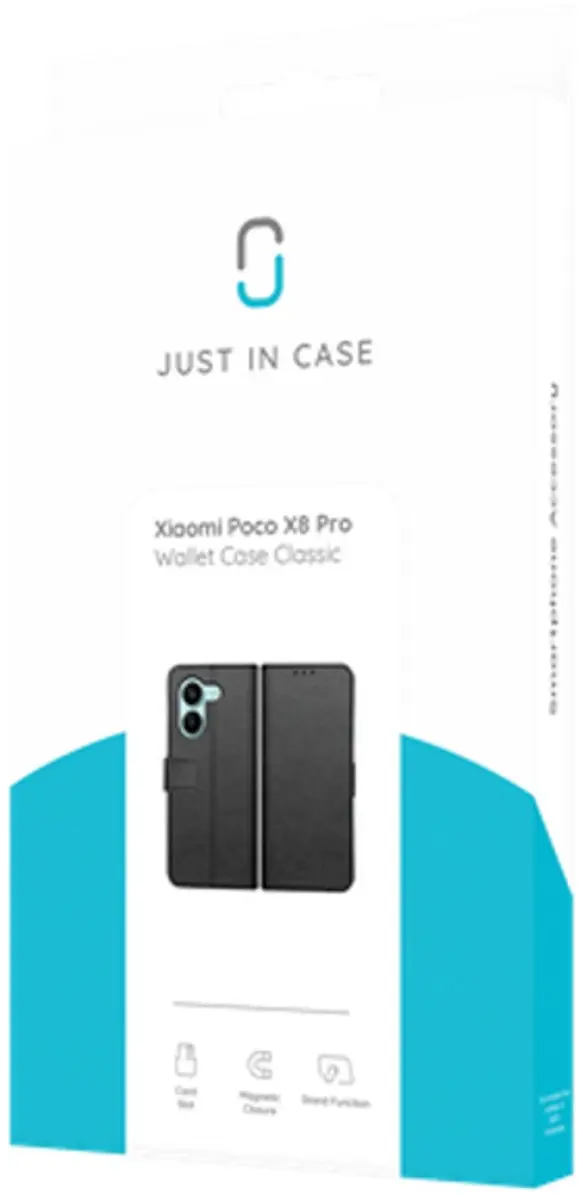 Just in Case Bookcase Classic MXM2907CW1 Hoesje - Xiaomi Poco X8 Pro - 2 Pasjes - Zwart