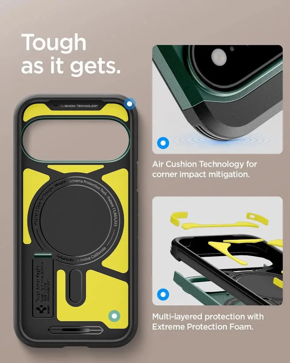 Spigen Tough Armor ACS11864 Hoesje - Google Pixel 11 Pro XL - Groen