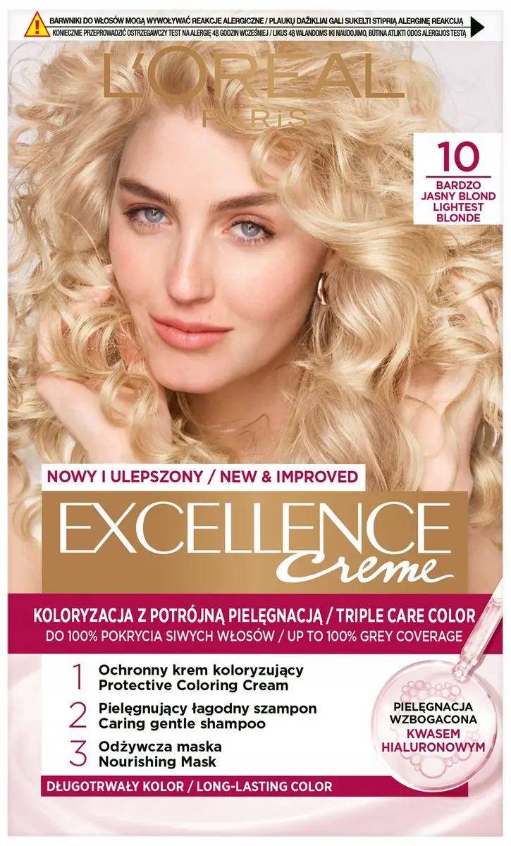L'OREAL EXCELLENCE CREME FARBA DO W?OSÓW 10 BLONDE