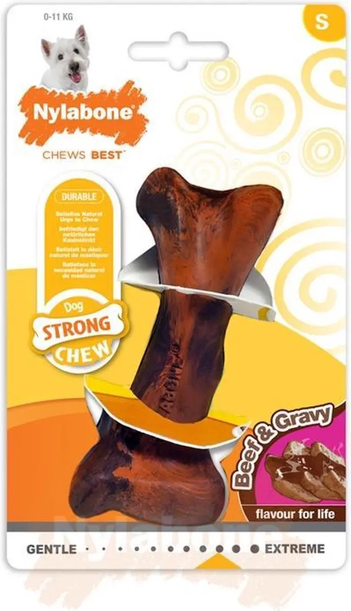 Nylabone Strong kauwbot met jus- en rundersmaak