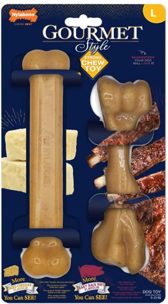Nylabone Gourmet Strong Chew Cheddar & Ribs