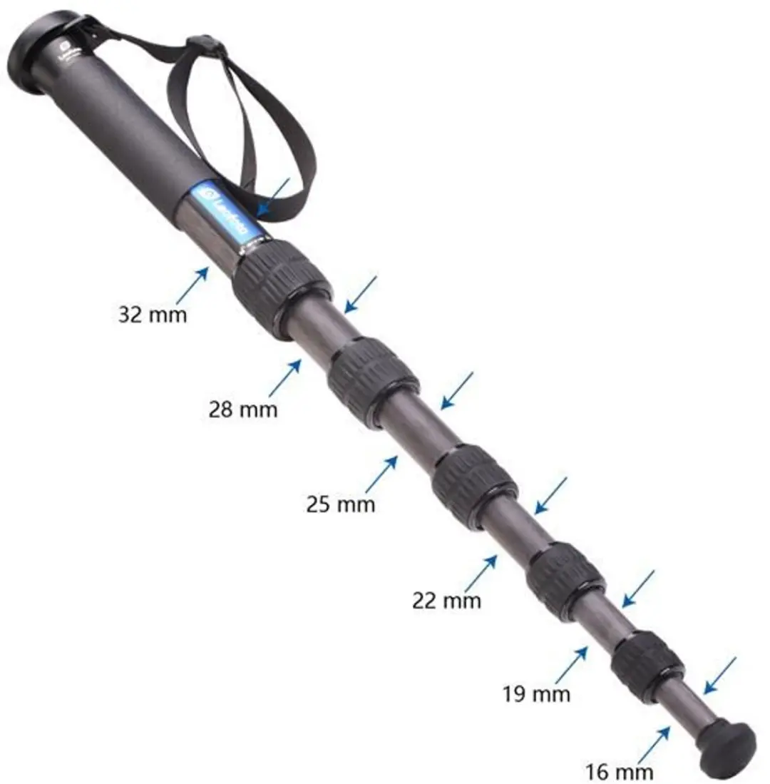 LeoFoto MP-326C Carbon Monopod - Zwart/Blauw
