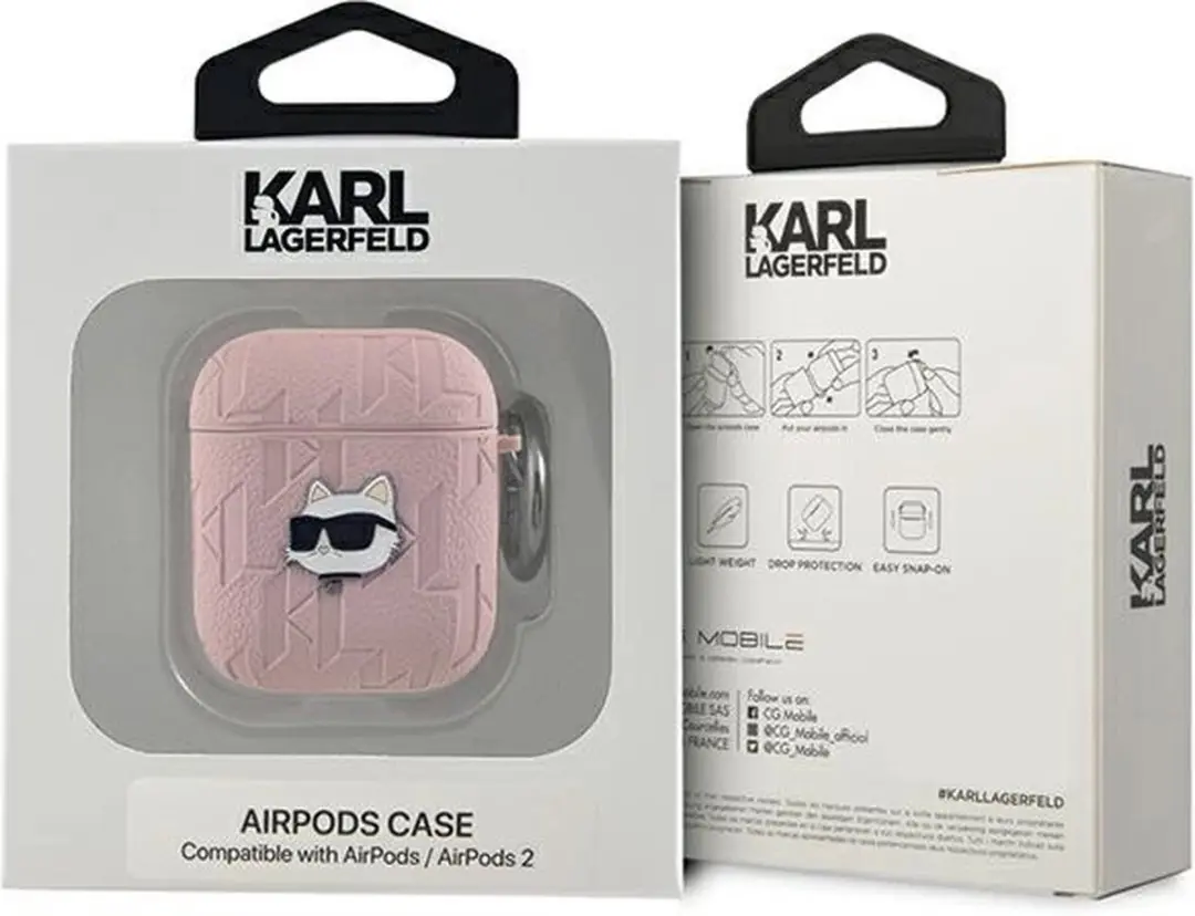 Karl Lagerfeld Choupette AirPods Hoesje KLA2PGCHPP - Roze