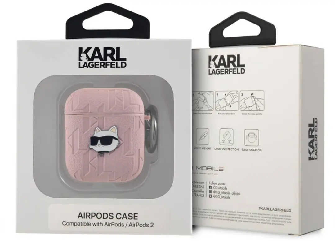 Karl Lagerfeld Choupette AirPods Hoesje KLA2PGCHPP - Roze